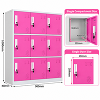 Armoire de rangement en acier à 9 compartiments, écologique, résistante à la rouille, durable, à poser au sol, en métal coloré, pour clés et employés
