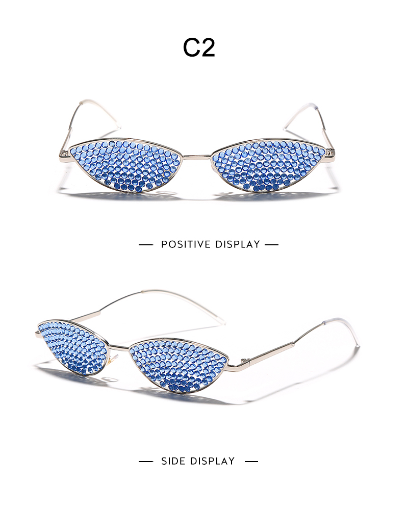 Gafas de sol de lujo vintage con diamantes de imitación para mujer, lentes de sol con forma de ojo de gato, 2023