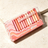 Boîte d'emballage transparente en PET recyclable pour stylos aquarelle, design pliable avec plateau en papier et impression de logo personnalisée