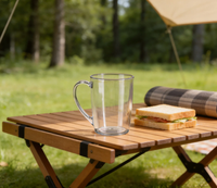 Vente en gros de gobelets en plastique transparents pour boire du café, réutilisables, avec logo personnalisé imprimé, pour la maison, la cuisine, le bureau, le petit-déjeuner