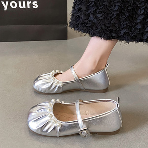 เดรสลำลองสุดหรูสำหรับผู้หญิงรองเท้าหนังตื้นส้นเตี้ยสำหรับปาร์ตี้ฤดูร้อน - Product Image 2