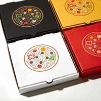 Boîte à pizza à emporter jetable avec impression de logo personnalisé, boîte à pizza orange, emballage en carton de qualité alimentaire, livraison de pizza pour restaurant