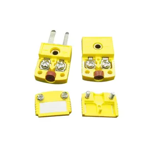 industrial waterproof yellow male female socket plug k type thermocouple connector