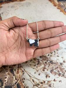 Collier en argent sterling fait main avec un buffle blanc pour femmes, ensemble de colliers en argent - Product Image 2