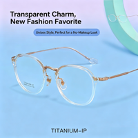 Montures de lunettes M8076 pour toutes les formes de visage, en titane électroplaqué, style vintage élégant, aspect naturel, légères et durables