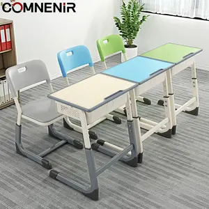 Vente en gros design moderne et bon marché pour un seul étudiant ensemble bureau et chaise d'école mobilier de classe primaire