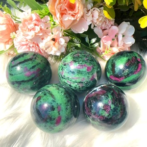 Vente en gros de pierres précieuses de haute qualité de style bohème, sphère de rubis en zoïsite, pierre naturelle pour la décoration intérieure unique et les cadeaux de vacances - Product Image 3