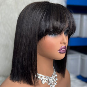 โปรโมชั่นวิกผมตรงแบบ Bone Straight 1x3 Lace พร้อมหน้าม้า วิกผมแท้ 10 นิ้ว ผมมนุษย์ธรรมชาติ ขายส่ง ผมเวอร์จิ้นคุณภาพสูง ราคา $35 - Product Image 1