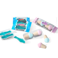 Bonbons gélifiés en forme de chaussures, de crâne de crocodile, de pastèque double, de hot-dog, de glaces, d'ours, de dauphins