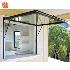 Fenêtre rabattable de bar de cuisine <span class=keywords><strong>au</strong></span> design moderne et <span class=keywords><strong>simple</strong></span> cadre en alliage d'aluminium jambe de force à gaz qui traverse la fenêtre - Product Image 2