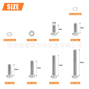 Stainless Steel <b>Screw</b> And Nut <b>Set</b> 500pcs Pan Head Combination Tool Case For Standard Use - Product Image 4