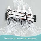 Estante de Baño Montado en la <span class=keywords><strong>Pared</strong></span> con Ganchos - Cesta Metálica para Ducha, Toallero para Artículos de Aseo, Jabón y Herramientas de Limpieza en el Baño o Dormitorio - Product Image 4