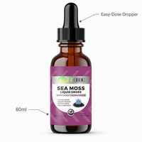Gouttes liquides de mousse marine 60ml Spiruline Baies de sureau Complément alimentaire végétalien Vente en gros OEM ODM Personnalisé