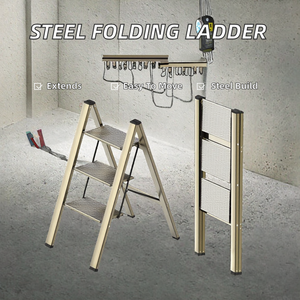 Household Steel Folding <b>Ladder</b> Multi Purpose Portable Foldable Step <b>Ladder</b> For Home Indoor Daily Use - Product Image 1