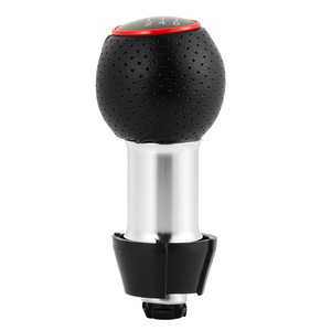 Pommeau de levier de vitesse en cuir noir, 5 vitesses, ergonomique, pour véhicules Audi Volkswagen, alésage de 12mm - Product Image 4