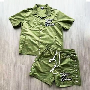 New Custom Embroidery <b>Patch</b> <b>Men</b> Shirts and Nylon <b>Shorts</b> Two Piece Set Lightweight Casual Polyester Windbreaker Tracksuit Set - Product Image 2