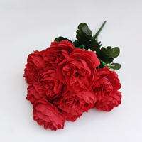 PT-P12001 Künstlicher Blumenstrauß Hochwertiger 12-Köpfiger Vintage Seidenblumenstrauß für Partys und Hochzeiten