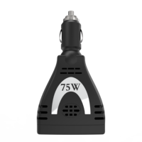 Mini convertisseur de tension DC 12V vers 220V AC, onde sinusoïdale modifiée, convertisseur de puissance de voiture 75W, chargeur de voiture