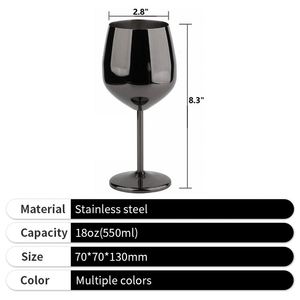 <b>Stainless</b> Steel Wine Luxury Black Color Metal Cocktail Champagne <b>Glasses</b> for Business - Product Image 5
