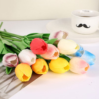Fleurs de tulipes artificielles en PU faites à la main personnalisées pour la décoration de la pièce, lumière de nuit - Style naturel, prix de gros d'usine
