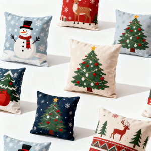Vỏ gối Giáng sinh kiểu dáng thanh lịch, trang trí lễ hội, bán buôn không cần kho - Product Image 1