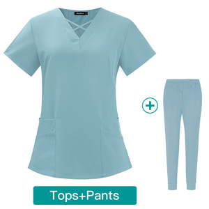 Tenues médicales élastiques à séchage rapide pour femmes, idéales pour médecins et infirmières, à manches courtes, fines, confortables et respirantes pour l'été. - Product Image 3