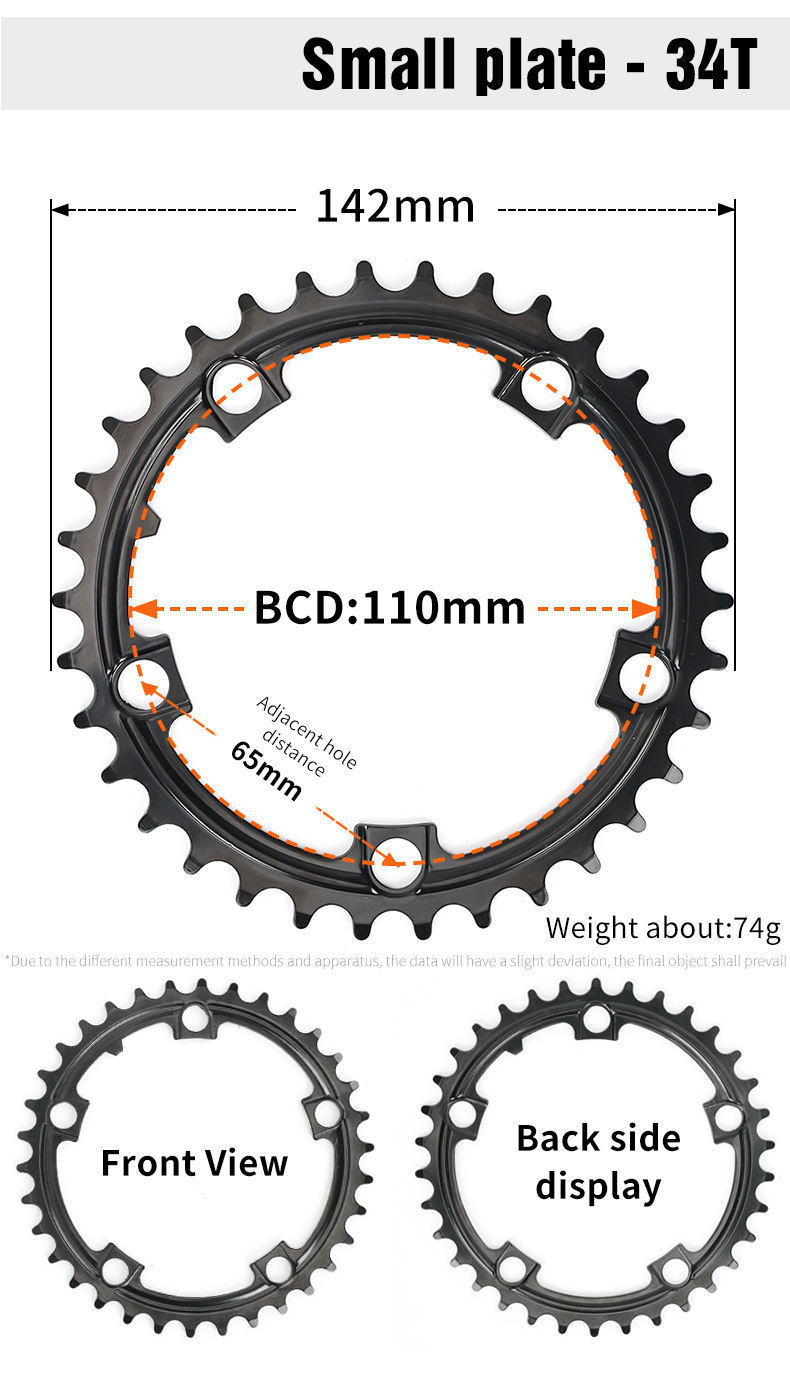 Plateau Vélo 39-53T 130mm BCD - Alu, 130mm, Pour Double Plateau