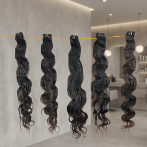 Paquets vierges crus cuticule cheveux alignés couleur naturelle 8-32 pouces Bodywave 100% Extensions de cheveux humains indiens de Temple non transformés - Product Image 1