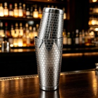 Ensemble de shaker à cocktails Boston en acier inoxydable 304 texturé nid d'abeille de qualité supérieure, kit complet d'accessoires de barman professionnels, outils de bar