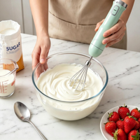 Mixeur Plongeant 4-en-1 de 700 ml avec Vitesse Variable, Tige en Acier Inoxydable, Multifonctionnel pour Mélanger, Hacher, Préparer des Aliments pour Bébé et des Sauces à Domicile