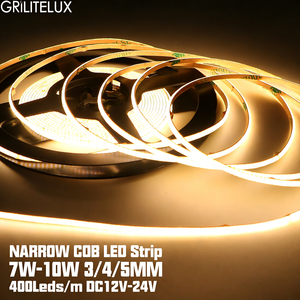 Tira de <span class=keywords><strong>Luz</strong></span> COB de 4 mm Super Estrecha, 400 LED, 24 V, 10 W, Cinta de Voltaje Constante para Aplicaciones de Exhibición Comercial - Product Image 4