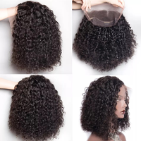 Perruque courte bouclée en cheveux humains vierges brésiliens naturels, coupe pixie, boucles, perruque en dentelle HD, fermeture frontale pour femmes noires
