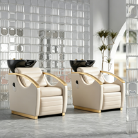 Station de lavage électrique moderne pour salon de coiffure, fauteuil inclinable avec bac à shampoing et chaise, équipement de salon de beauté