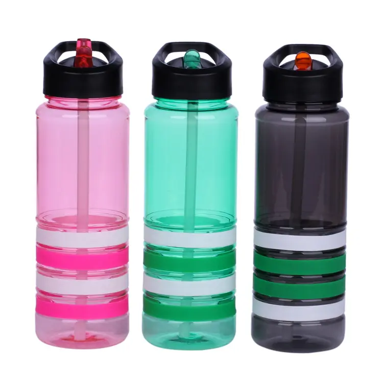 GZYSL पारिस्थितिकी के अनुकूल BPA मुक्त Tritan भूसे के साथ 750ml पीने प्लास्टिक बच्चे को पानी की बोतल लोगो