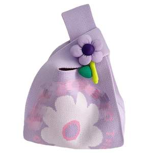 Bolsa Navideña Tejida Multicolor de Fábrica, Bolsa de Flores Personalizada a la Moda para Regalos de Navidad - Product Image 3