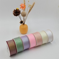 Boîte-cadeau de ruban transparent arc-en-ciel de coton avec le cadeau fait main, ruban matériel de bricolage de décoration de gâteau d'arc