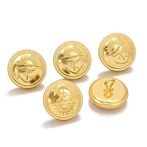 Gold Metal Shank <b>Buttons</b> with Embossed Anchor and Wave Design Round Classic Uniform <b>Buttons</b> Nickel-Free - Product Image 6