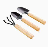 Ensemble de 3 mini-outils de jardinage : pelle à main, râteau à feuilles, petite pelle pour le jardinage à domicile et les plantes en pot