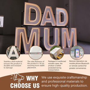 Lettere e Numeri Luminosi LED RGB in Metallo Personalizzati, Giganti 3ft 4ft, per Decorazioni di Matrimoni, Compleanni ed Eventi - Product Image 5