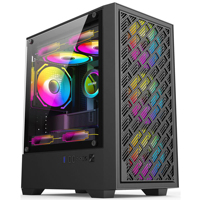 Gabinete de PC AntarcChill Full/Mid Tower, Vista Panorámica Completa, Cristal Templado, Gabinete para CPU ATX, Refrigeración, Gabinete para Juegos