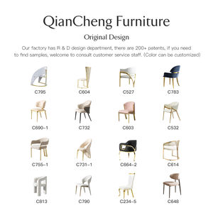 Silla de comedor con sonrisa copetuda de marca famosa QIANCHENG, muebles para el hogar, comedor, silla de acero inoxidable de latón cepillado 201 304 - Product Image 5