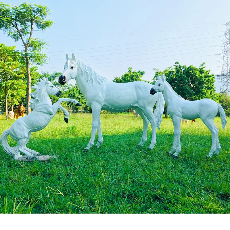 In vendita giardino parco in fibra di vetro a grandezza naturale scultura di cavallo