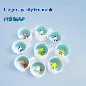 Tazza in Ceramica 3D con Design Animale, Coperchio e Cucchiaio, Grande Capacità per Bevande Salutari - Per Bambini e Ufficio - Product Image 3
