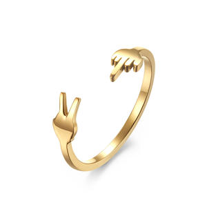 Anillo Minimalista de Acero de Titanio con Forma de Tijera y Signo V, Unisex, para Uso Diario - Product Image 5