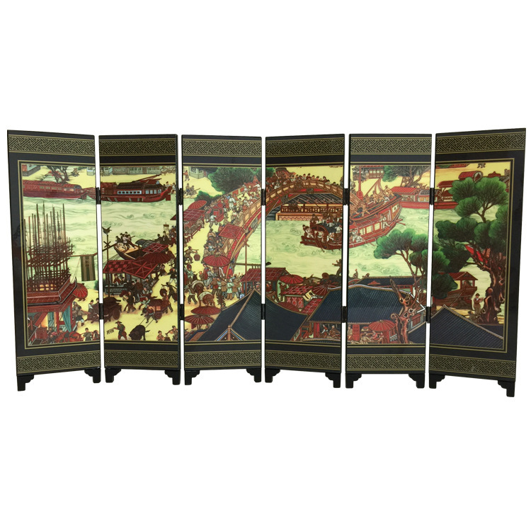 Antique lacquerware small screen decoration ornaments Chinese characteristics wooden handicrafts lacquerware custom abroad gifts