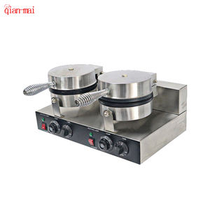 Нержавеющая сталь литая алюминиевая антипригарная двойная одинарная круглая вафельница/машина для изготовления пузырьковой вафли - Product Image 4