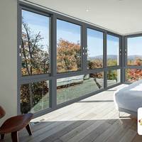 Fenêtre minimaliste haut de gamme avec cadre en aluminium blanc pour balcon et hôtel
