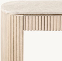 Meuble Console en Marbre et Bois de Luxe, Haute Qualité, Style Minimaliste, 2 Tiroirs, pour Entrée et Salon