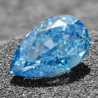 Diamant bleu en forme de poire cultivé en laboratoire, certifié IGI, clarté VS2, taille poire fantaisie, diamant non monté, modèle LG29 AURA LUXURIA