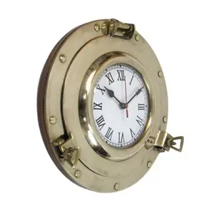 Nautical Brass Porthole Clock Antique Marine Ship porthole clock 11" inch Customized Round Nautical clock Supplies